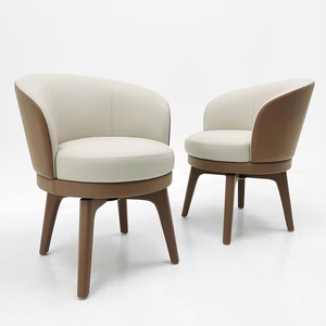 Set per Camera d'Albergo in Stile Italiano, Sedia Girevole di Lusso, Sedia <span class=keywords><strong>da</strong></span> Pranzo dal Design Nordico Semplice, Sgabello con Braccioli per Trucco, Sedia <span class=keywords><strong>da</strong></span> Pranzo in Legno - Product Image 1