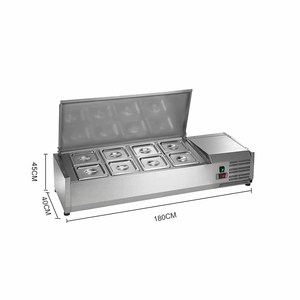 Bar à pizzas et salades réfrigéré <span class=keywords><strong>sous</strong></span> comptoir en acier inoxydable de 1,8 m pour cuisine commerciale et restaurant - Product Image 3