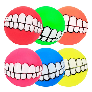 Factory Direct Funny Pet Teeth Pattern <b>Balls</b> Squeaky <b>Dogs</b> Toys Sound Bite Resistant Durable Training Chew Vinyl Eco-Friendly - Product Image 1