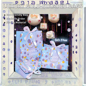 Bolsas de Papel Blancas de Regalo con Logotipo Personalizado de Lujo, Estampado Dorado, Accesorios de Cinta, Laminación e Impresión - Product Image 3