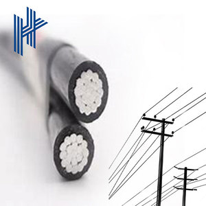 Suministro de fábrica, cable de Paquete Aéreo de 2 núcleos, cable de caída de servicio dúplex, cable de transmisión aéreo ABC
