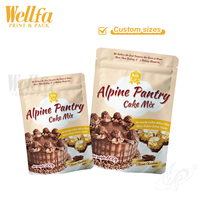 Sachet d'emballage alimentaire en poudre pour gâteaux, imprimé sur mesure, écologique, recyclable, avec fermeture éclair supérieure, Doypack debout