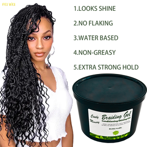 <span class=keywords><strong>Gel</strong></span> Fijador para Trenzas <span class=keywords><strong>de</strong></span> Cabello <span class=keywords><strong>de</strong></span> 64 oz, Ingredientes Puros, <span class=keywords><strong>Brillo</strong></span> Definido, Sin Escamas, Sin Grasa, <span class=keywords><strong>Gel</strong></span> Acondicionador Megafijación para Trenzas Impecables - Product Image 4