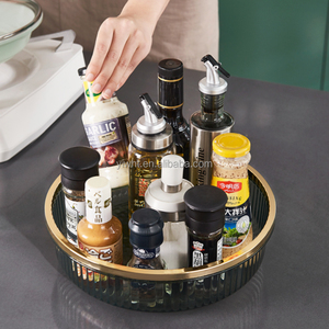Organizador cosmético de escritorio de mano multifuncional con tocadiscos <span class=keywords><strong>Lazy</strong></span> <span class=keywords><strong>Susan</strong></span> giratorio de 360 grados al por mayor para especias de cocina - Product Image 1