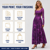 Robe longue en maille imprimée personnalisée pour femme, idéale pour soirée, cocktail, mariage, invitées, fête, formelle, vente en gros, OEM, ODM, usine