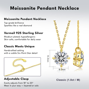 จี้เพชรโมอิสซาไนต์ VVS สุดหรู 4 กะรัต 2 กะรัต 1 กะรัต เครื่องประดับผู้หญิง ชุบทอง เงินแท้ S925 พร้อมใบรับรอง GRA สร้อยคอจี้เดี่ยว - Product Image 2