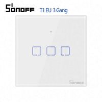 Sonoff T1-enchufe de pared eléctrico de una banda con WIFI, enchufe de encendido y apagado con pantalla táctil inteligente, estándar europeo