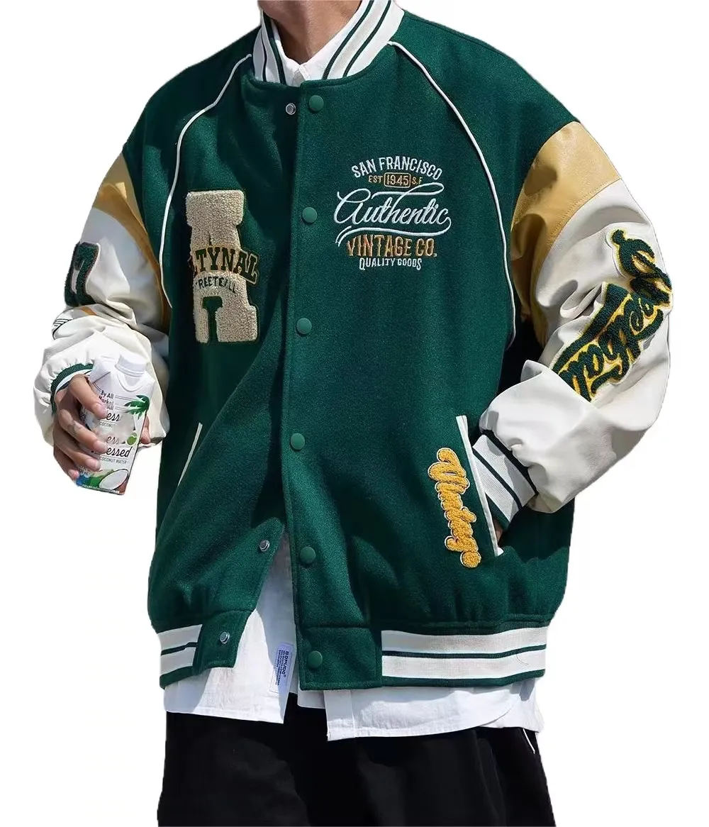 2023 all'ingrosso uomini Designer Logo Varsity cappotto ricamo giacca da Baseball personalizzata per uomo giacca invernale Casual poliestere tessuto