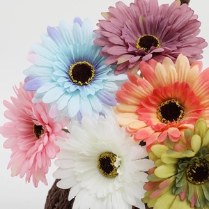 Bouquets de fleurs artificielles Gerbera Guanyi, fleurs en soie plastique, décoration de mariage et de maison, arrangements de style campagnard - Product Image 2