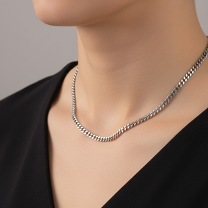 S925 스털링 실버 2.5mm 채찍 로프 남성 목걸이 펑크 록 쿨 패션 긴 목걸이 쥬얼리 - Product Image 2