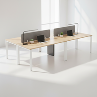 Poste de travail commercial moderne LIWEI pour 2-4-6 personnes, système modulaire de bureaux cloisonnés pour centre d'appels en mélamine E0