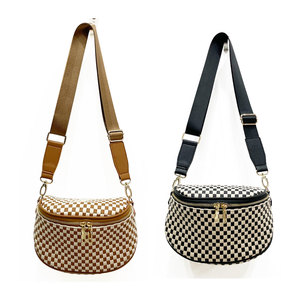 New Trendy Women PU Leather Woven <b>Clutch</b> <b>Navy</b> Checkered Vegan Leather Wristlet <b>Bags</b> - Product Image 5