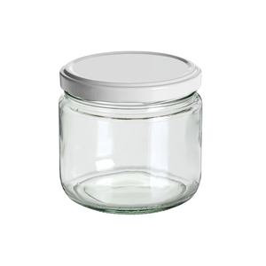 Pots de salsa en verre transparent à face droite de 12oz 360ml avec capuchons à oreilles doublés de <span class=keywords><strong>plastisol</strong></span> en métal - Product Image 6