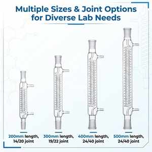 Condensador <span class=keywords><strong>Graham</strong></span> de Vidrio Borosilicato Premium con Tubo Interno Enrollado, Junta Estándar, para Destilación por Reflujo en Química - Product Image 6