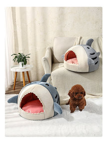 Online Celebrity Big Mouth Semi-Closed Cat/<strong>Dog</strong> Pet Nest Warm Plush Small <strong>Dog</strong> Nest Pad <strong>Bed</strong> Accessory for Winter Packaged in Box - Product Image 6