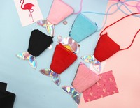Dompet Koin Ekor Ikan Duyung Buatan Tangan untuk Anak Perempuan, Dapat Disesuaikan, Grosir, Dompet Selempang Payet, Tas Kecil untuk Hadiah Ulang Tahun