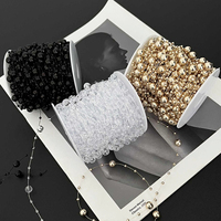Perles de cristal transparentes en rouleau, directement de l'usine, pour bricolage floral, artisanat, décoration de mariage, accessoires de bouquet, fournitures pour fleuristes