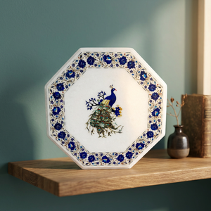 Luxury Handmade Etched White Marble Inlay Tabletop with Antique Imitation Style and Customize Pattern <b>Art</b> Collectible Home Decor - Product Image 3