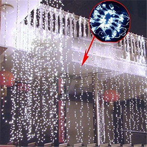 Rideau lumineux glace à lumière Led, 4 mètres, <span class=keywords><strong>guirlande</strong></span> lumineuse, pour <span class=keywords><strong>noël</strong></span>, mariage, fête du nouvel an, décoration extérieure - Product Image 4