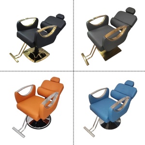 Sillón Elevador Resistente para Peluquería y Salón de Belleza, Pedal de Cuero Sintético Dorado y Plateado, Silla de Salón en Oferta - Product Image 5