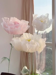 <span class=keywords><strong>Corn</strong></span> Decor Requisiten Hoch Papier Mohn Organza Blume Große Hochzeit Automatische Stand Riesen blume Für Fenster Display Dekor - Product Image 2