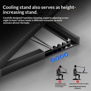 Enfriador de Portátil para Juegos MC, Base de Aluminio Ajustable y Plegable, Refrigeración por Aire, Soporte para Computadora de Escritorio Q100 - Product Image 3