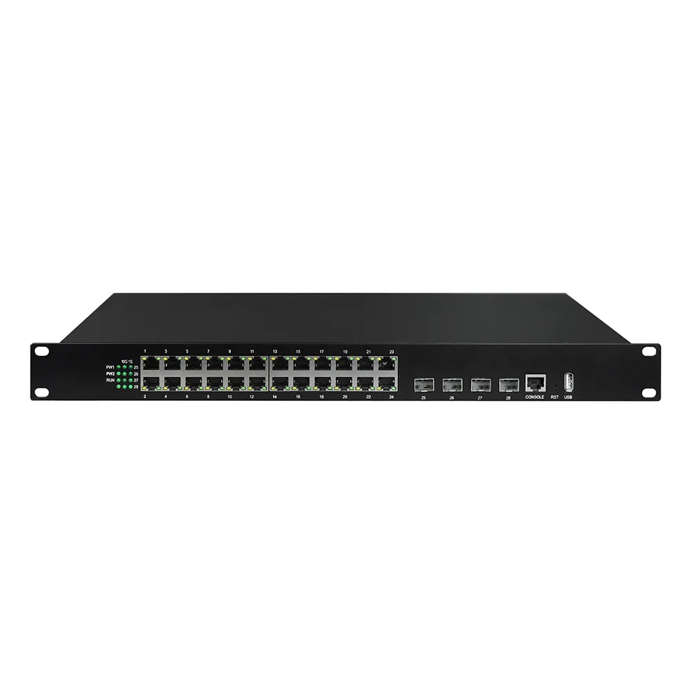 L3 Managed 24 Port Gigabit Ethernet + 4 Port 10G SFP Industrial Grade Network Switch