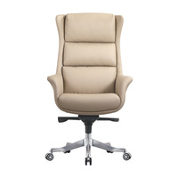 Chaise de bureau exécutive moderne de luxe léger, en cuir, avec structure métallique, design ergonomique, siège large et rembourré, dossier haut