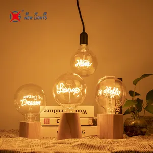 New Lights Unique Design Soft Led Filament With Letter Of Love Home Happy Dream Hello Cool Dance Decorative Led Filament Bulb