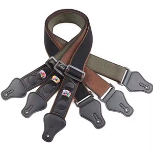 Tùy Chỉnh Đầy Màu Sắc Da Dây Đeo Đàn <span class=keywords><strong>Guitar</strong></span> Vành Đai Nhuộm Thăng Hoa Nhự<span class=keywords><strong>a</strong></span> Chèn 3 Màu Sắc Nâu Dây Cụ Phụ Kiện - Product Image 3