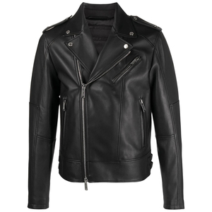 Veste en cuir noire sur mesure de haute qualité pour hommes, veste en cuir zippée tendance, style streetwear, inspiration vintage - Product Image 1