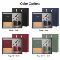 Coffret Cadeau d'Affaires Premium : Carnet A5 en Cuir PU Suédé, Stylo Métallique, Gobelet Isotherme, Fermoir à Bordure Dorée – Personnalisation d'Entreprise