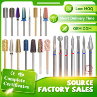 Brocas para uñas ChiYan, herramientas de manicura de carburo 3XC, parte superior lisa, logotipo personalizado, barril grande, broca de carburo para uñas Efile de tungsteno