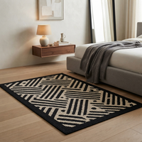 Moderner Minimalistischer Schwarz-Weißer Geometrischer Teppich Große Größe Nordischer Stil Wohnzimmer Schlafzimmer Teppich Bodenmatte Wohndekor