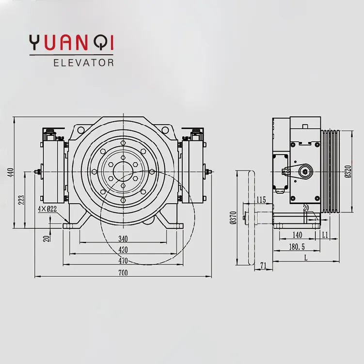 Asansör yedek parçaları dişlisiz çekiş motoru asansör makinesi yolcu asansörü Monadrive Mck200