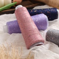 100g 2000 meter tenunan tangan Sedang tebal poliester dicampur benang sutra tinggi untuk payet rajutan Sweater rajut