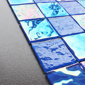 Gạch Khảm Thủy Tinh Óng Ánh Màu Xanh Dương Tự Làm 30X30 Khách Hàng Giá Rẻ Ngoài Trời Cho Bể Bơi - Product Image 3