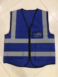 Customize Logo High Visibility Yellow Orange Blue Green Security Work Safty Vest Reflective Safety Vest