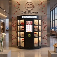 Distributeur automatique de fleurs fraîches Haloo Hybrid avec SDK, gestion cloud des bouquets en libre-service et options de paiement multiples