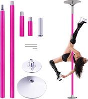 Barre de danse à hauteur réglable avec mode rotatif et statique 2-en-1, barre de scène en acier amovible pour club