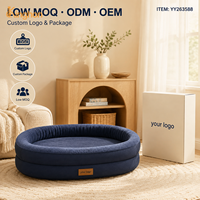 Kinghon Bolster Hundebett Wasserdichter Kristallstoff Eierkarton-Orthopädischer Schaumstoff Modernes Cartoon-Design Abnehmbarer Bezug für