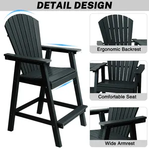 Set di sedie da Patio in legno rustico Adirondack con foro per ombrellone