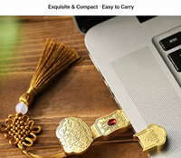 Nouvelle clé USB en métal de style chinois, design trèfle à quatre feuilles Ruyi, USB 2.0/3.0 personnalisable