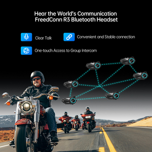 Intercom moto R3 Pro 1000M pour 6 motards, Full-Duplex FM WiFi HD 2K pixels, caméra enregistreuse vidéo grand-angle 140° rotative à <span class=keywords><strong>360</strong></span>° - Product Image 5