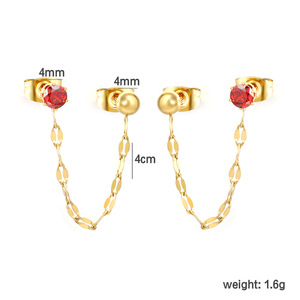 Boucles d'oreilles papillon en acier inoxydable avec chaîne pendante pour femme, bijoux de fête - Product Image 5