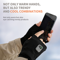 Nouveaux gants chauffants électriques sans doigts en microfibre ultra-absorbante rechargeables 2000 mAh pour femmes et hommes - Hiver, extérieur/voyage