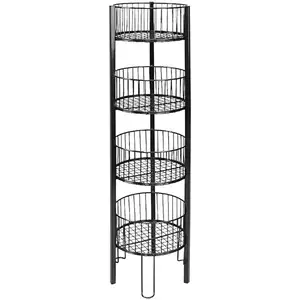 Kruidenierswinkel Ronde Metalen Vloer Staande Chipszakken <span class=keywords><strong>Display</strong></span> Rekken Candybar Stand 4-Tier Draad Dump Bin <span class=keywords><strong>Display</strong></span> - Product Image 1