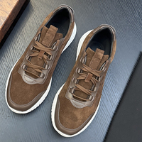 Baskets Homme Rétro en Daim Patchwork, Tige Mixte, à Lacets, Chaussures de Sport Décontractées, Légères et Épaisses, Style Italien, Luxe Original