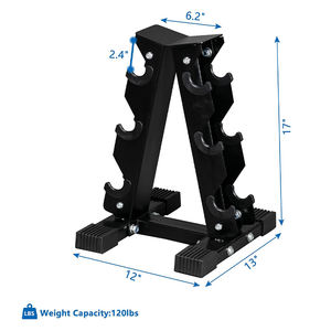 Set di Manubri Esagonali con Rastrelliera, Allenamento di Forza, Manubri Regolabili in Gomma con Testa Triangolare e Rotonda, Rastrelliere per Palestra - Product Image 2