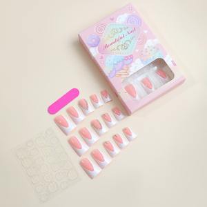 24 ชิ้น/ชุด ขายส่ง ปลายเล็บรูปทรงปากเป็ด สไตล์มินิมอลฝรั่งเศส กดติดเล็บปลอม ขายส่ง XB-85-92 - Product Image 6